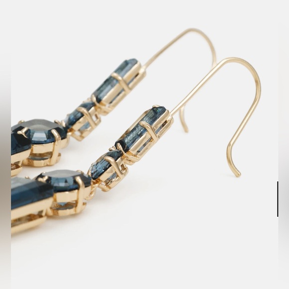 Ralph Lauren Blue and Gold-Tone Stone Linear Earrings - Picture 3 of 7